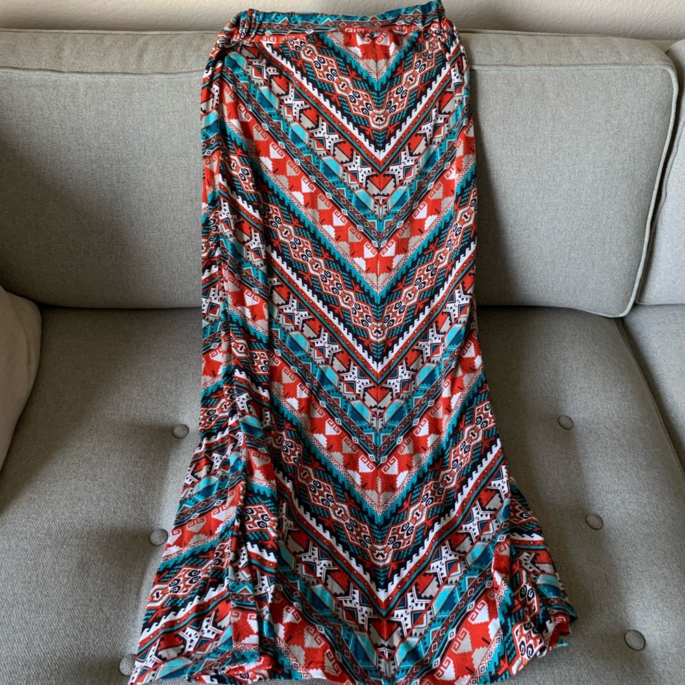 Tribal print maxi skirt